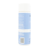Back view of a cylindrical container with a blue label on a white background